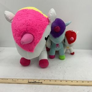 Neon Star Tokidoki Unicorn Plush Toy Lot Pink Red Blue